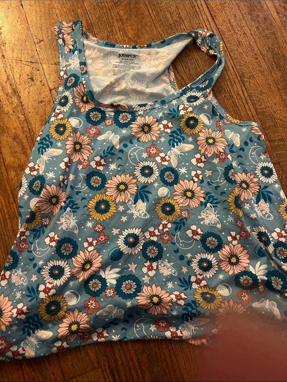Joyspun Blue Floral Racerback Tank Top